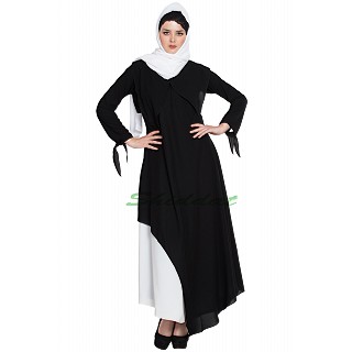 Elegant dress abaya with contrast layer